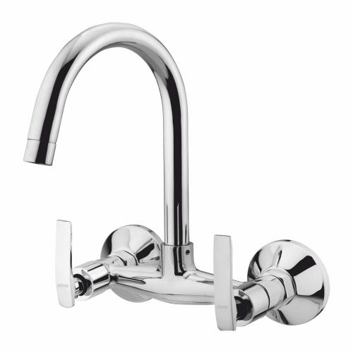 Sink Mixer Wall Mounted with Long Swinging Spout Chrome